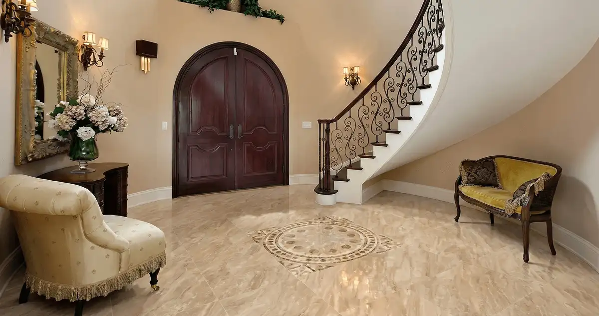 Entrance hall with professionally installed ceramic tile flooring in Hollywood FL